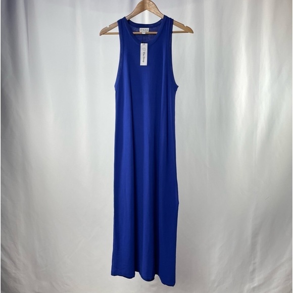 NWT The Drop Gabriela High Side Slit Midi Sweater Dress in Dazzling Blue Size XL - Picture 3 of 8